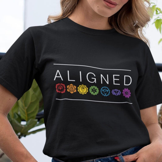 Aligned Chakra Tee | Seven Chakra Symbols Yoga Meditation Boho Zen Tee