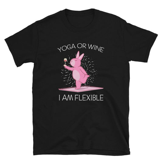 Funny Bunny Dancer's Pose Yoga Wine Quote Unisex T-Shirt