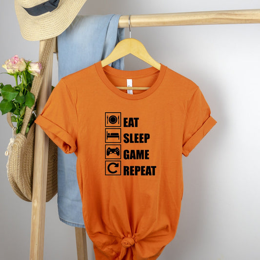 Eat Sleep Game Repeat Shirt | Funny Game Lover Shirt | Gaming Tee For Gamers