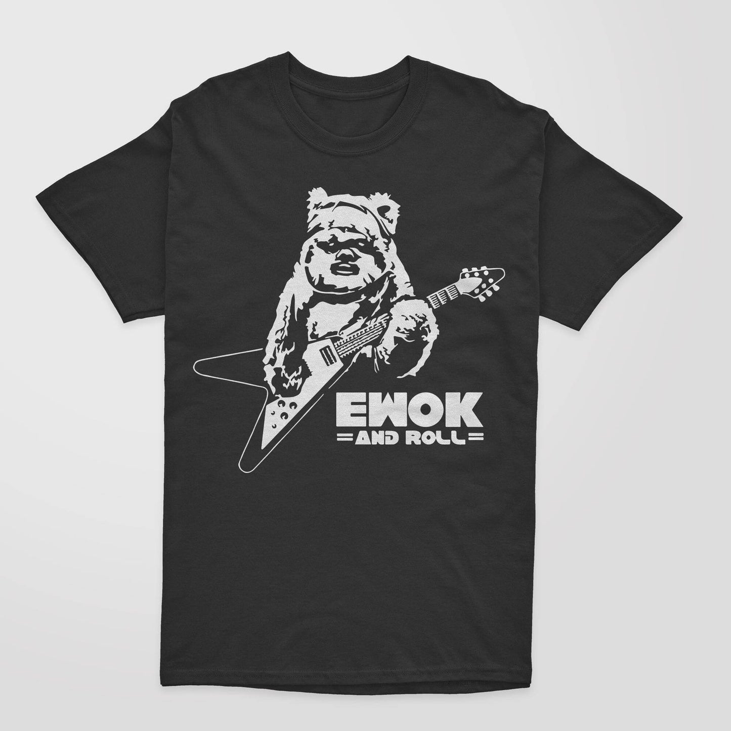 Ewok And Roll T-Shirt | Funny Men's Rock Metal Top Tee | Retro Gaming Style