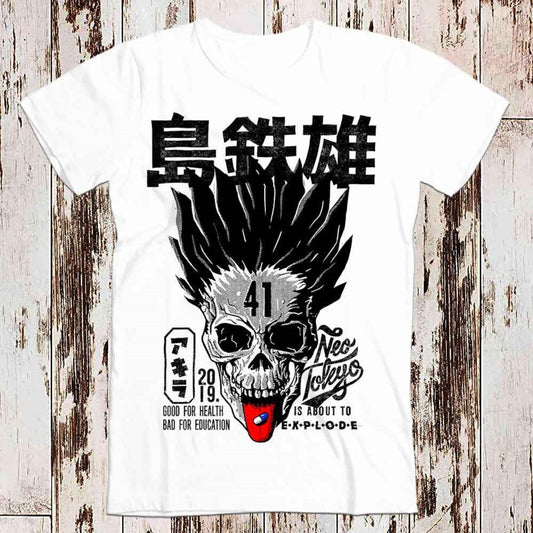 Akira Neo Tokyo Good for Health Bad for Education Anime Manga T Shirt Meme Gift Vintage Unisex Gamer Cult Movie Music Adult Top Tee 8027