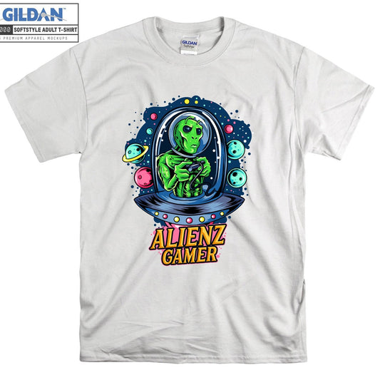 Alienz Gamer T-shirt Funny Alien Space T shirt Tshirt Oversized S M L XL XXL 3XL 4XL 5XL Men Women Unisex D3417