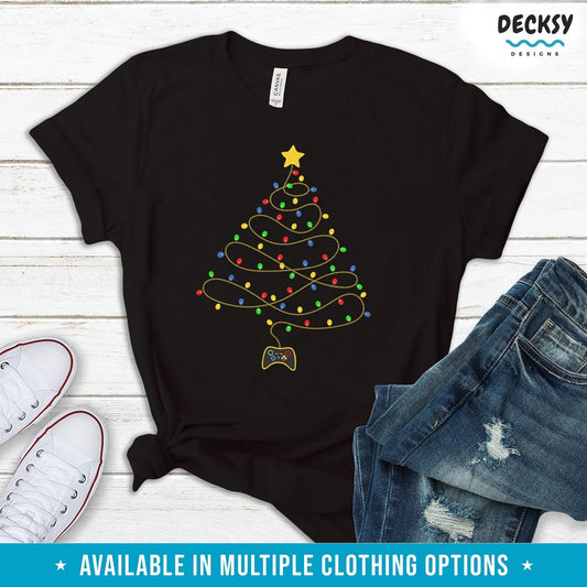 Video Gaming Shirt, Christmas Tree Tee, Computer Game Lover Gift, Online Gamer T-Shirt, Funny Boyfriend Gift, Xmas Holiday Gift For Husband