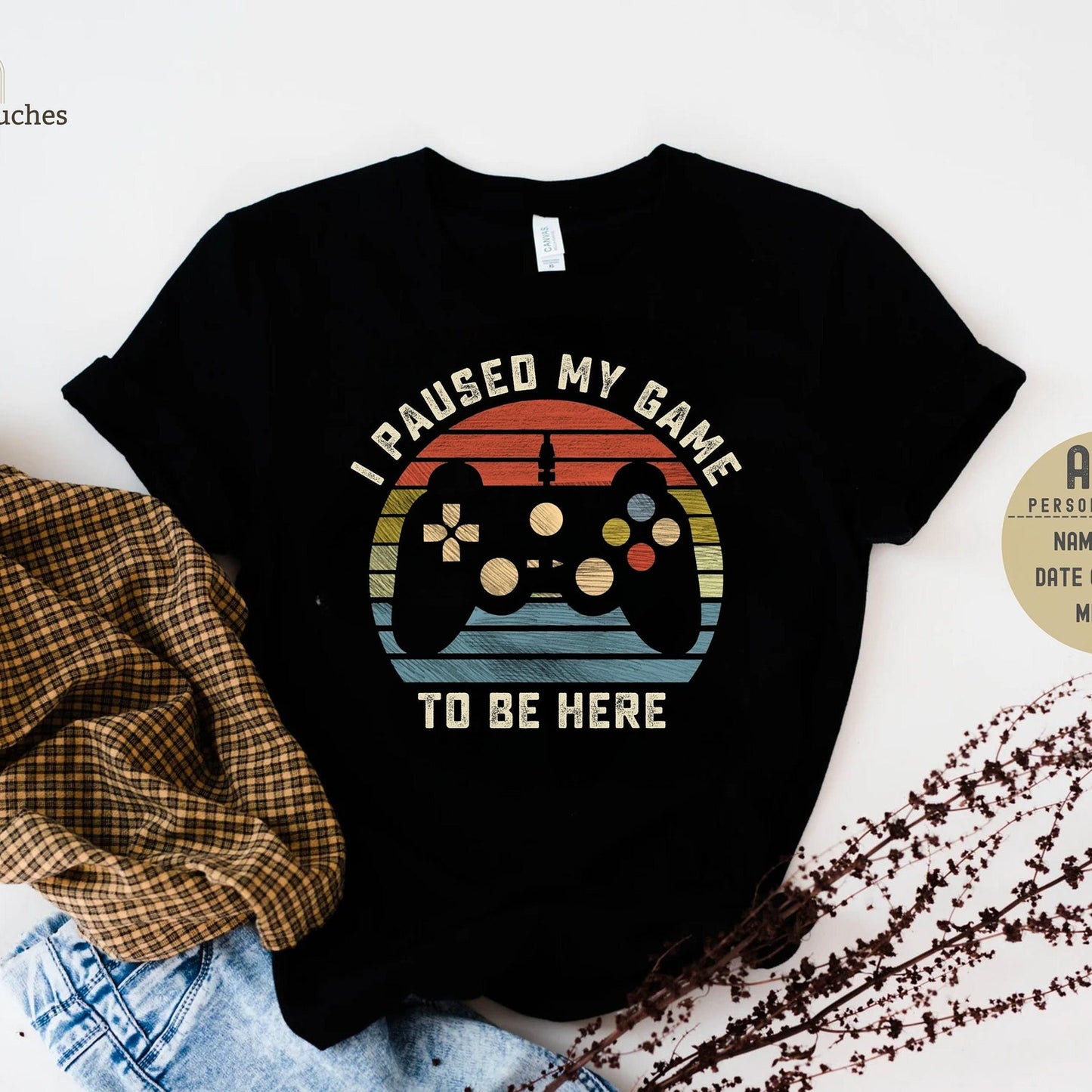 I Paused My Game To Be Here T-Shirt | Funny Gamer Tee | Retro Gaming Apparel