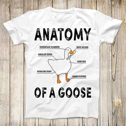Anatomy of A Goose T-Shirt | Funny Duck Graphic Gaming Top Tee | Cute Gift For Men & Women