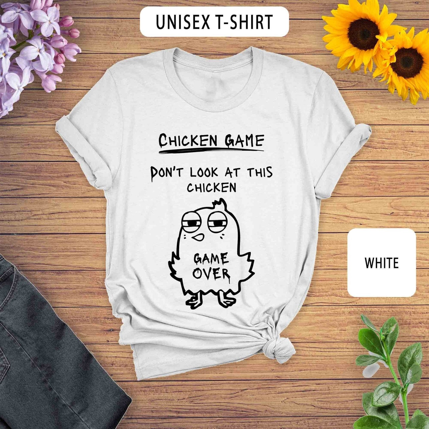 Chicken Game T-Shirt | Funny Chicken Shirt | Game Over Humor Tee