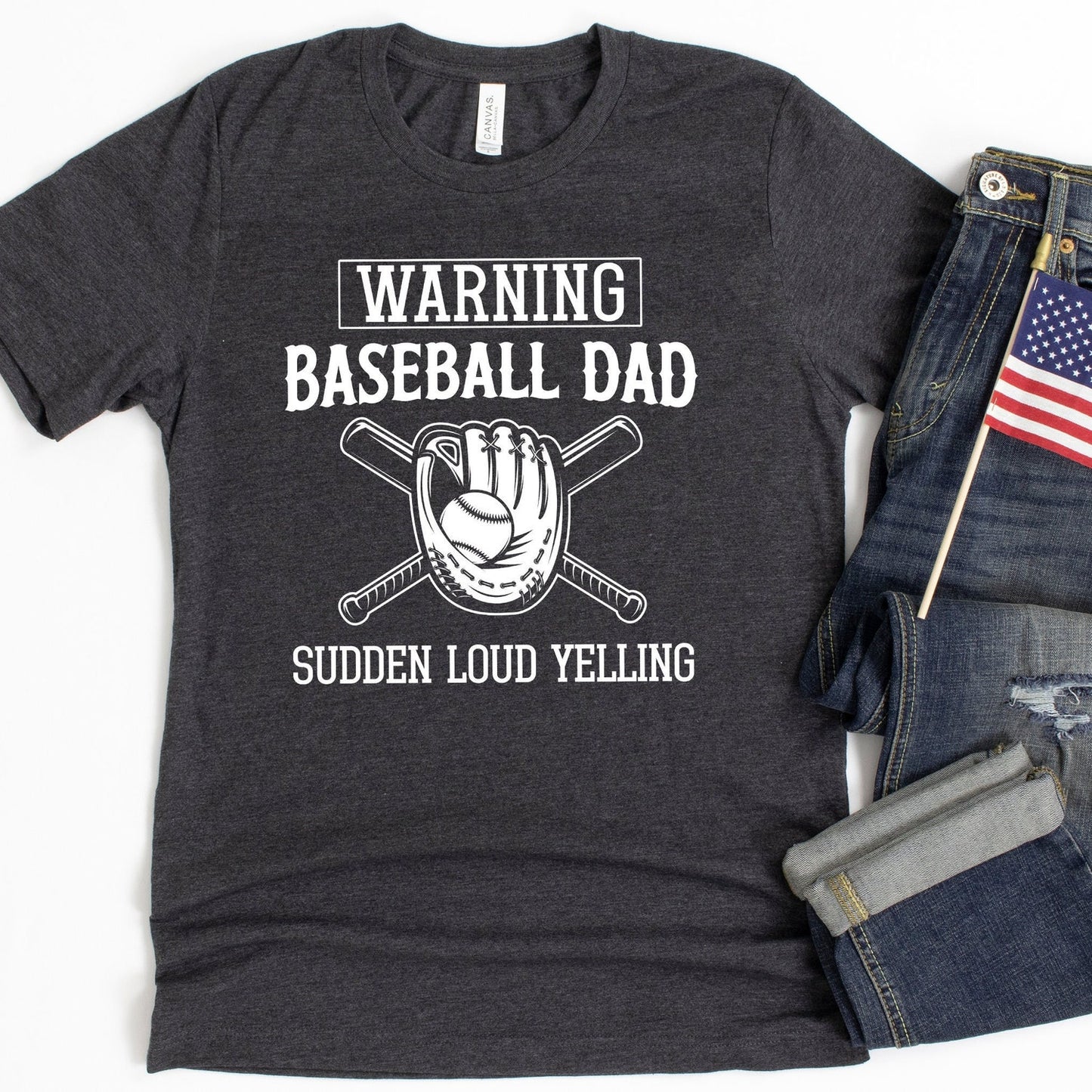 Baseball Gift for Dad - Baseball Dad Shirt - Warning sudden loud yelling - Funny Baseball Game day shirt for Dad - Hoodie
