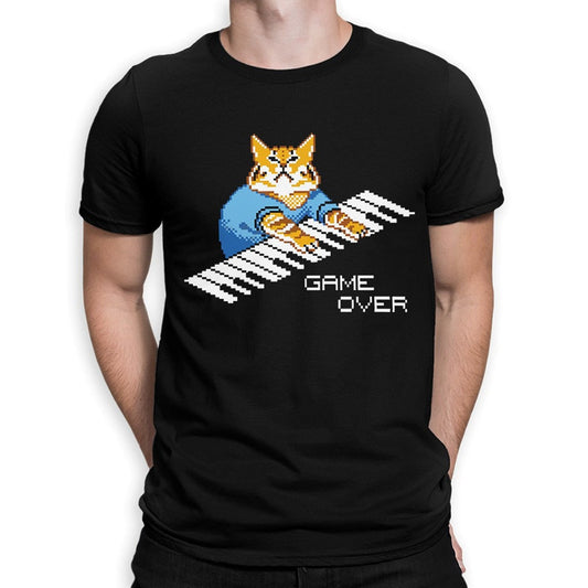 Keyboard Cat Game Over T-Shirt | Funny Gaming Apparel | Men's & Women's Sizes