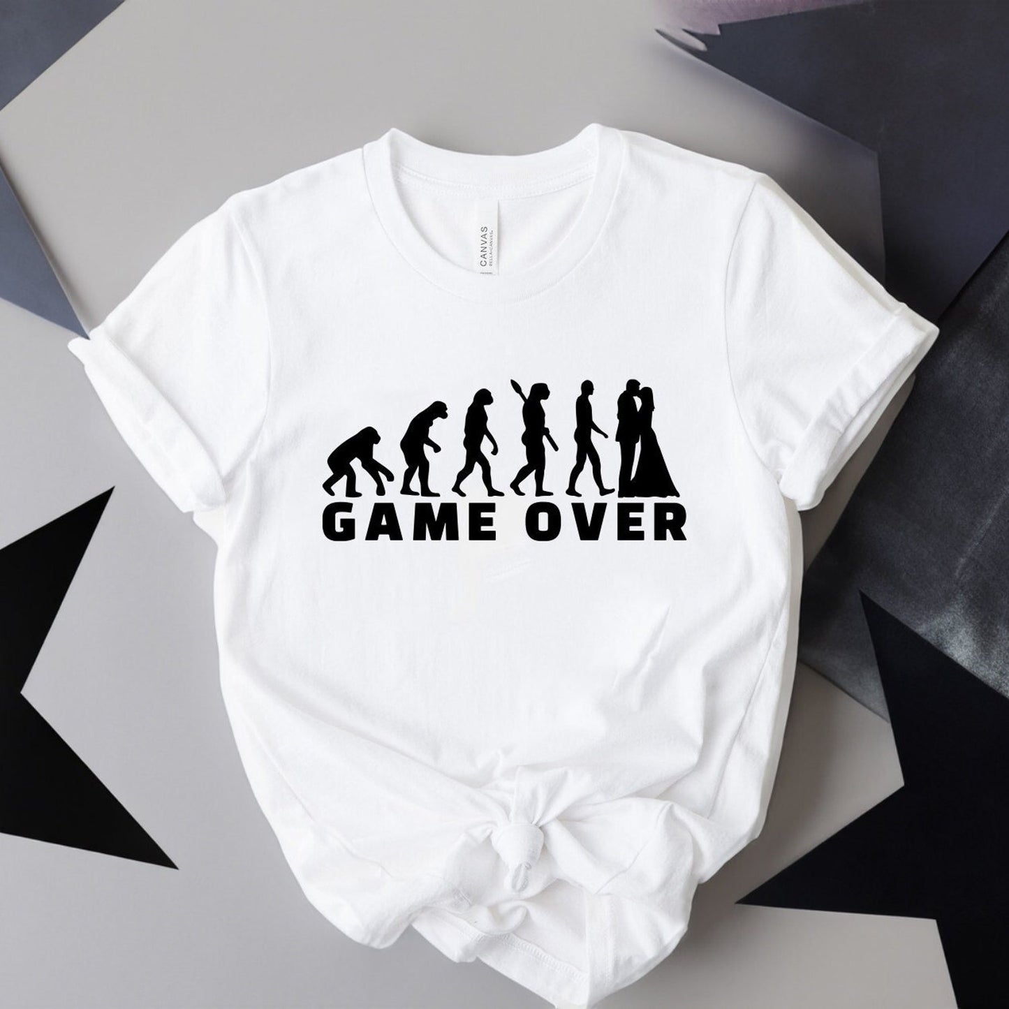 Game Over Wedding T-Shirt | Funny Groom Tee | Marriage Gift For Couples
