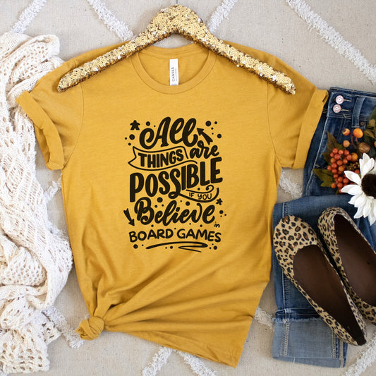 Motivational board Game T-shirt | Board Game Geek | Board Game Lover | Board Game Gift  | Gamer shirt - Believe in board games