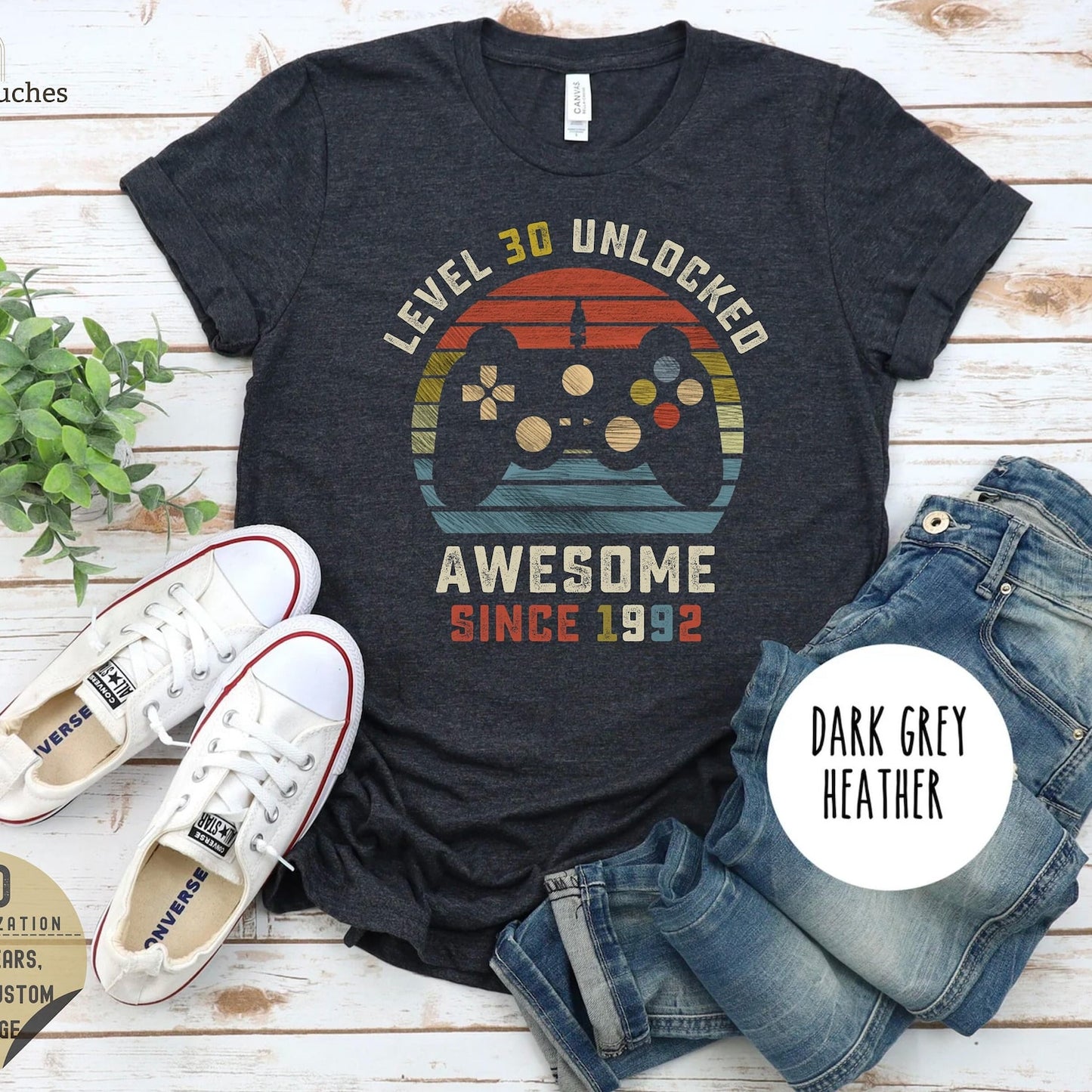 Level 30 Unlocked T-Shirt | Funny 30th Birthday Gift | Retro Gamer Tee