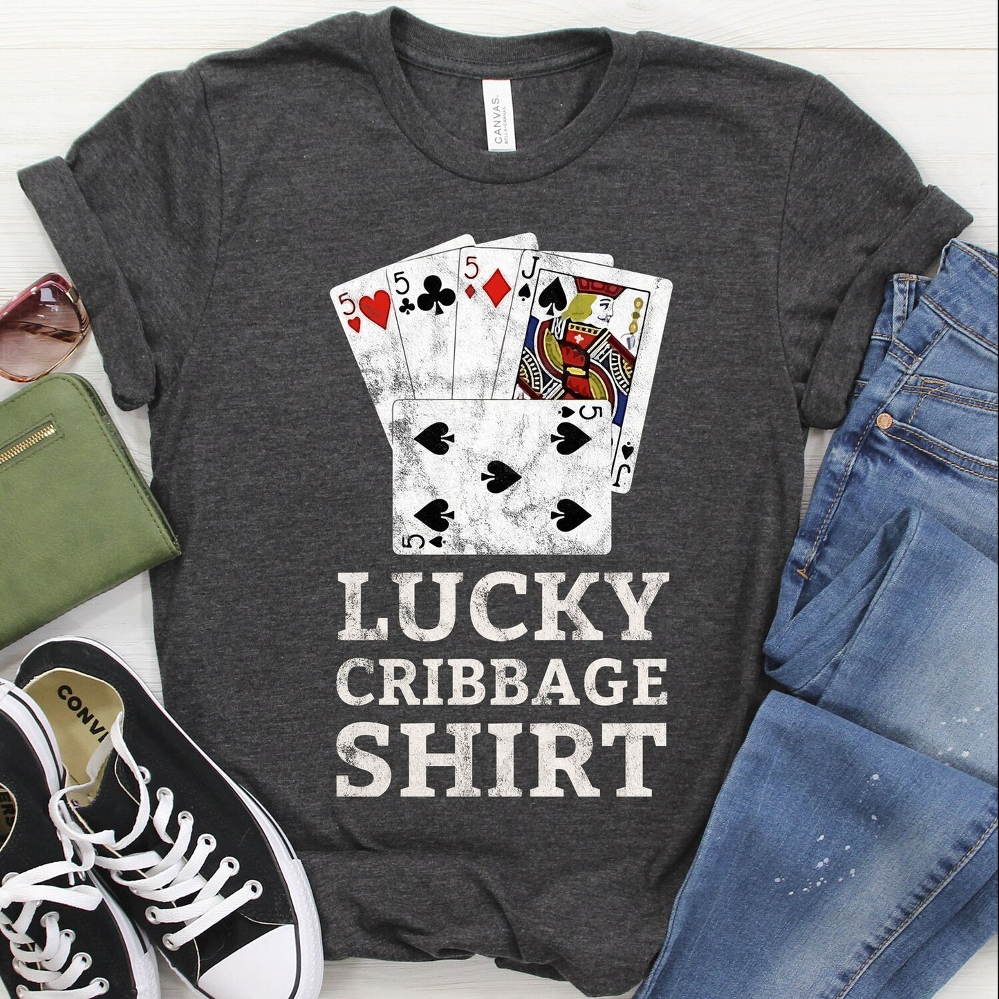 Cribbage Shirt / Tank Top / Hoodie, Funny Cribbage Card Game TShirt, Cribbage Gift, Cribbage Lover, Lucky Cribbage Player T-Shirt, Crib Tee