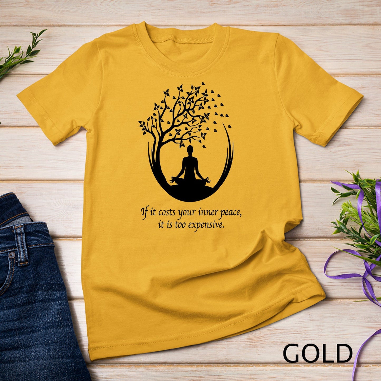 If It Costs Your Inner Peace It Too Expensive Yoga Namaste T-Shirt Sweatshirt Tee
