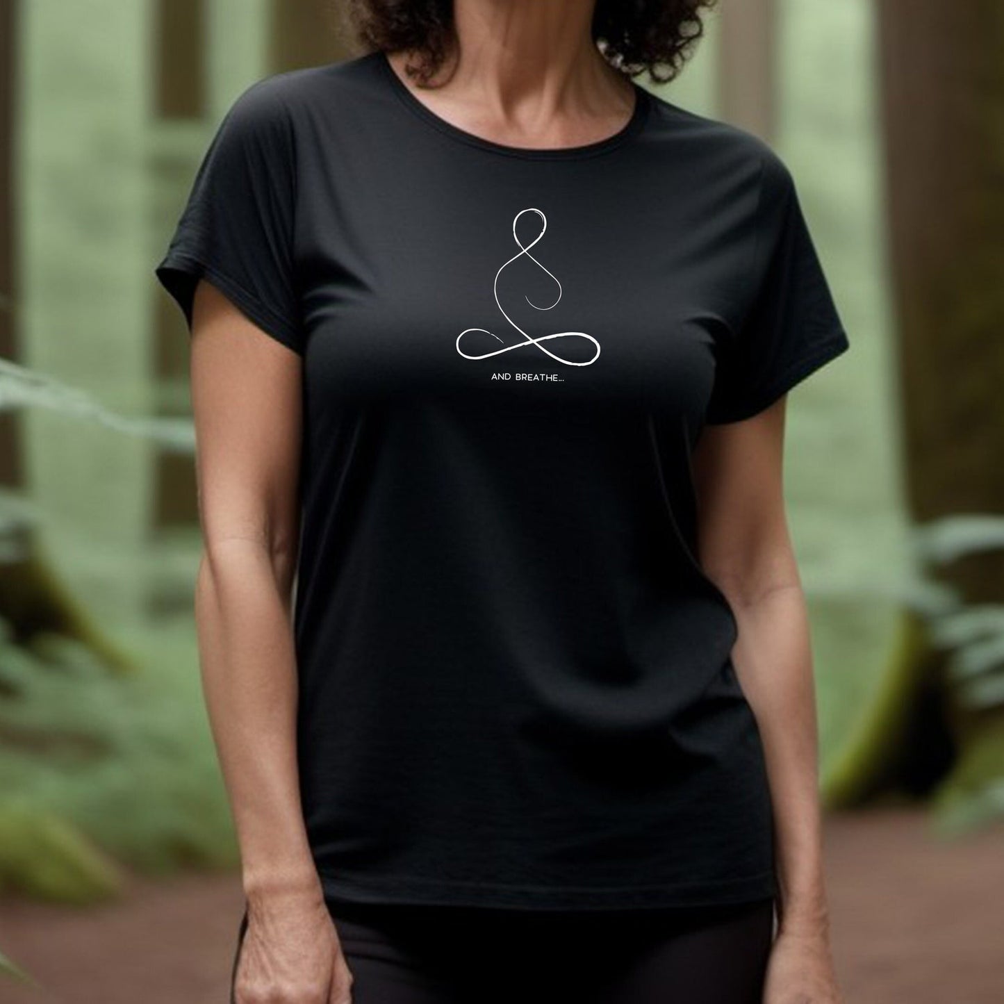 And Breathe T-Shirt: Calming Inspirational Yoga & Meditation Cotton Tee