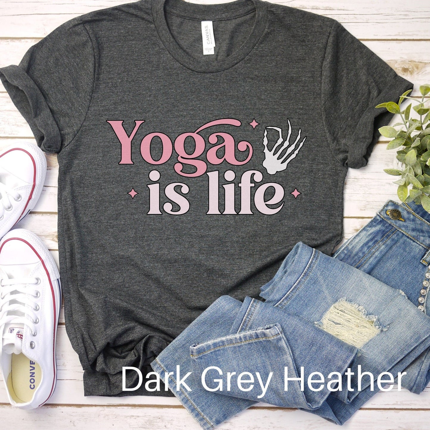 Yoga Is Life Shirt Breathe Yoga Gift Meditation Tshirt Pilates Instructor Spiritual Tee