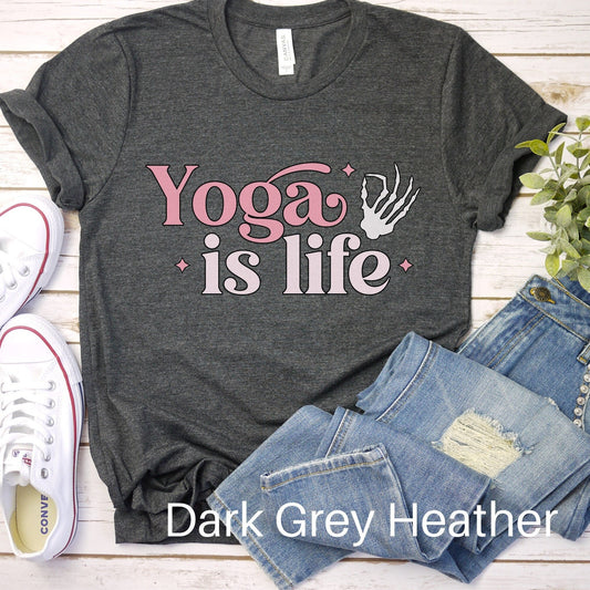 Yoga Is Life Shirt Breathe Yoga Gift Meditation Tshirt Pilates Instructor Spiritual Tee