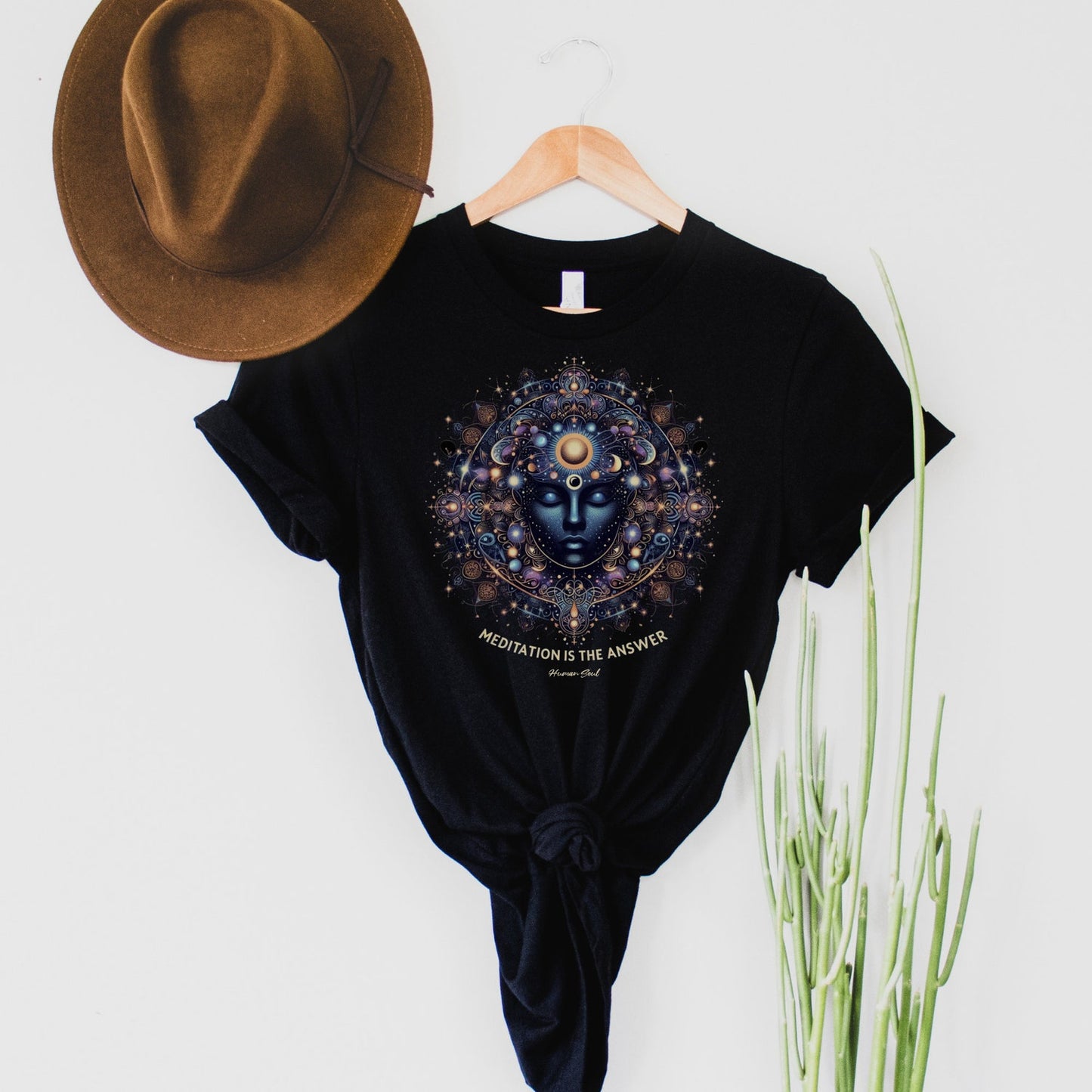 Cosmic Meditation T-Shirt | Celestial Yoga Space Zen Inspirational Quote Design