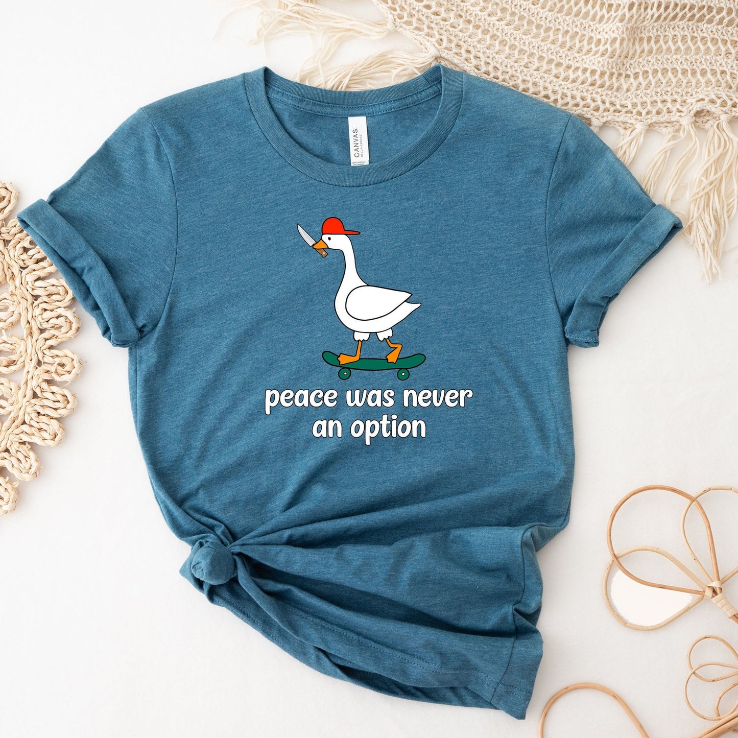 Peace Was Never An Option Shirt | Murder Duck Shirt | Cute Animal Funny Shirt