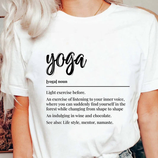 Funny Yoga Definition T-Shirt: Trendy Positive Meditation Yoga Lover Workout Shirt Gift