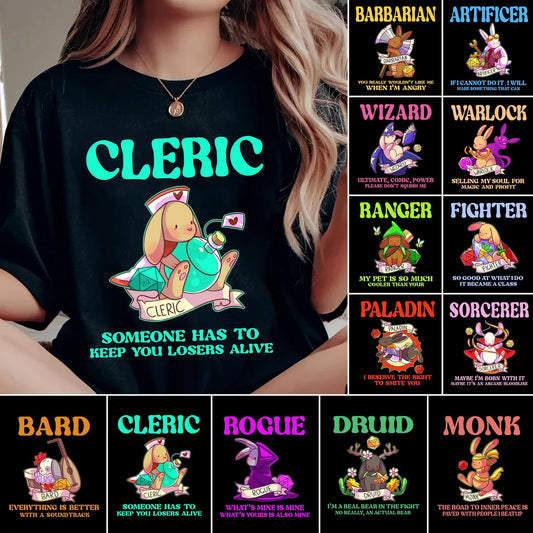 Cleric DnD Cat Shirt | Funny Unisex Tee | Mental Health DM Gift For Game Masters