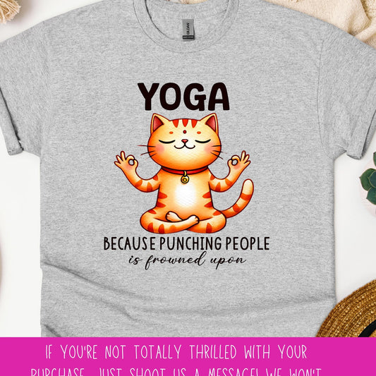 Funny Yoga Cat T-Shirt | Meditating Feline Gift Tee