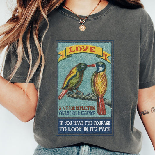 Love Birds T-shirt | Rumi Quote Spiritual Mindfulness Meditation Bird Art Tee