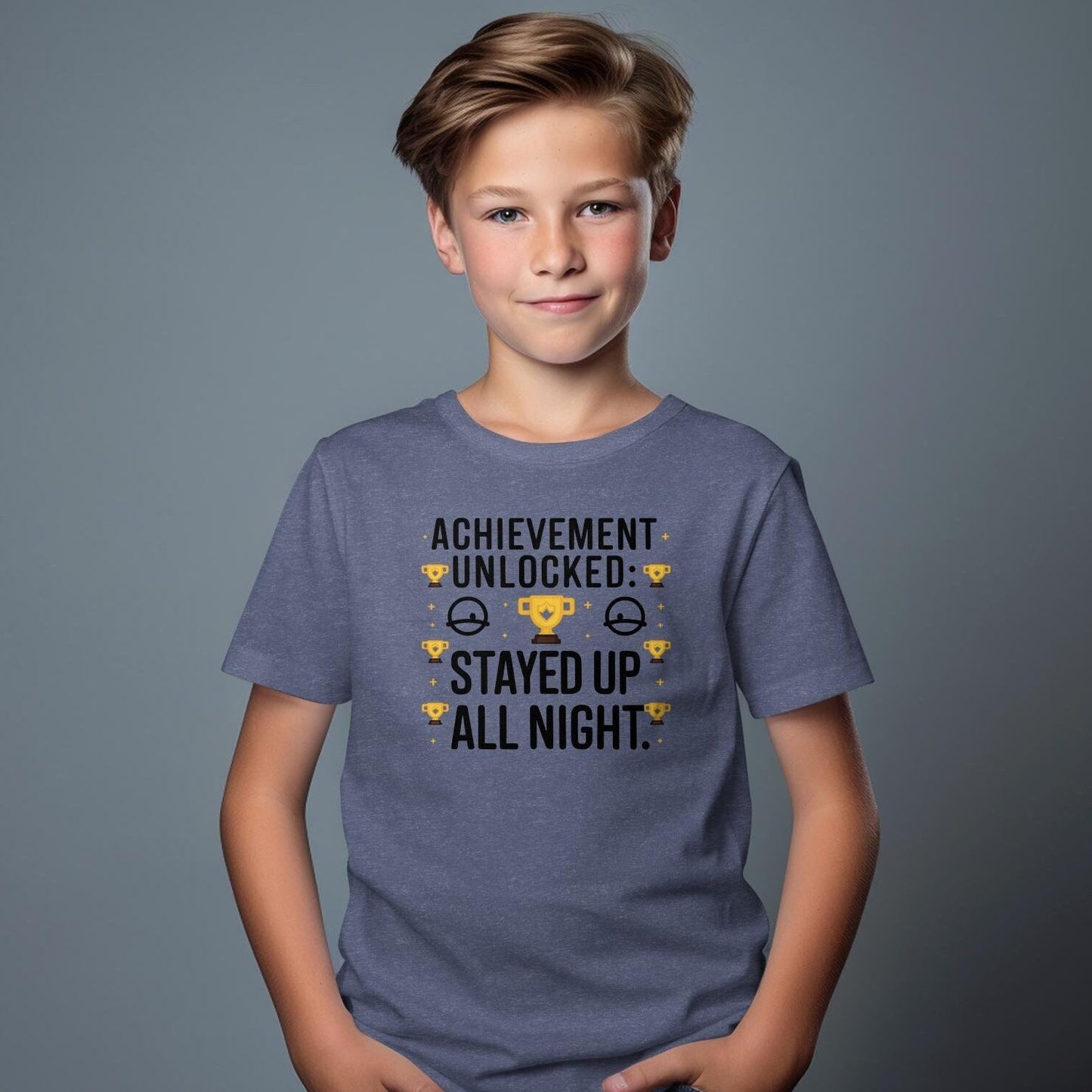 Achievement Unlocked Gamer T-Shirt: Stayed Up All Night Gaming Tee