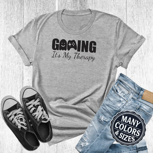 Gaming Therapy T-Shirt | Funny Retro Gamer Gift | Video Game Apparel