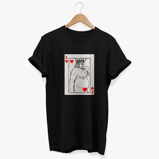 King of Hearts Parody T-shirt | Funny Drunk Card Graphic Tee | Poker Player Gifts