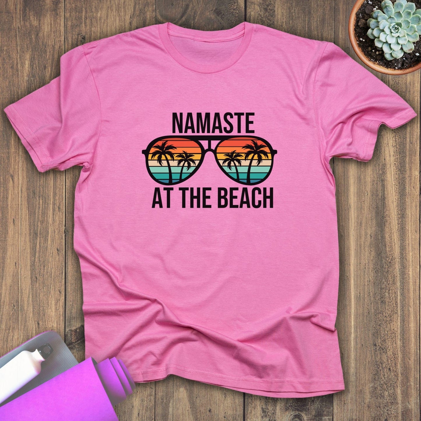 Namaste At The Beach Tshirt | Yoga Instructor Meditation Gift Breathe Mental Health Shirt Breath Gift Tee