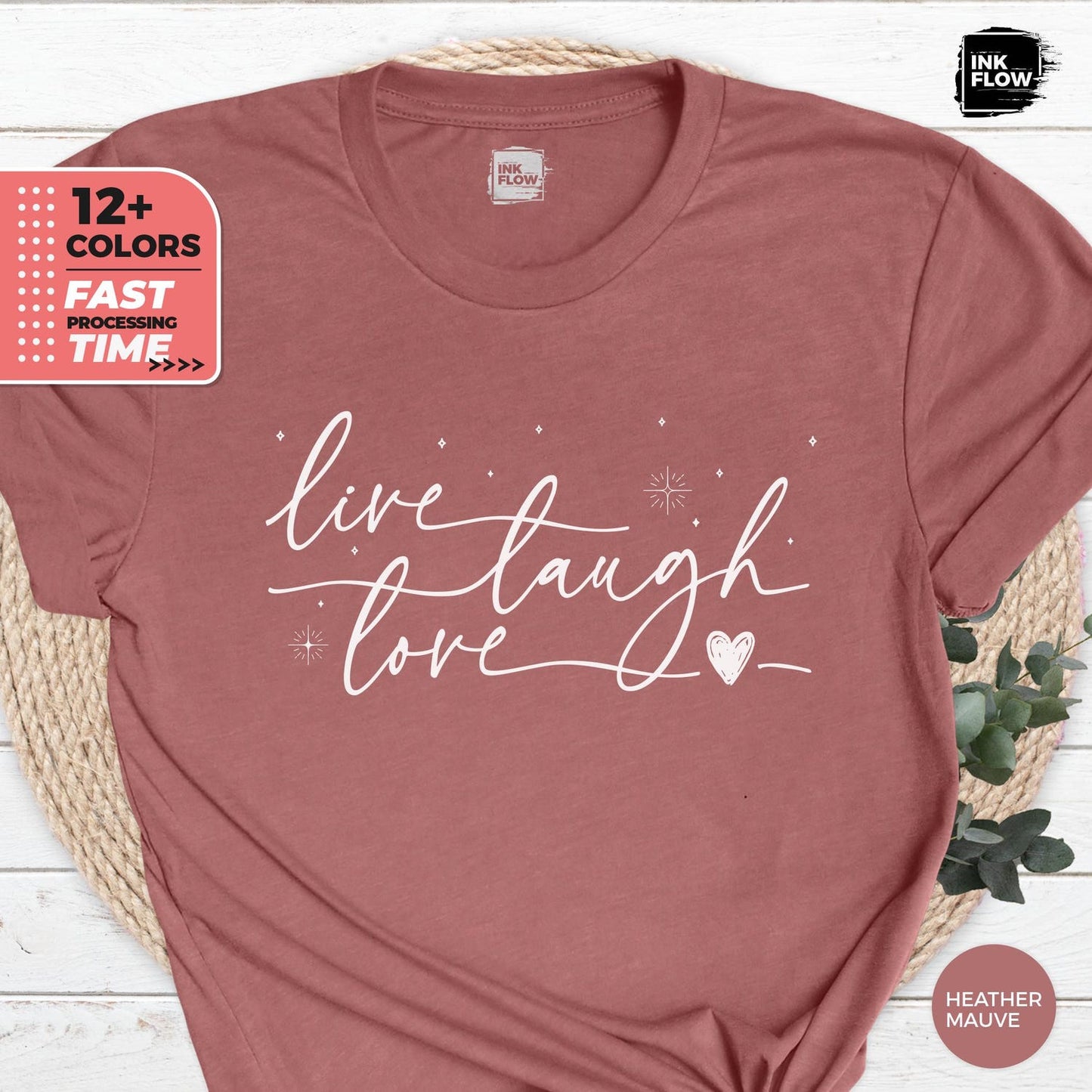 Live Laugh Love Shirt | Inspirational Positive Self Love Motivational Motivational Yoga Clothing Tee Gift