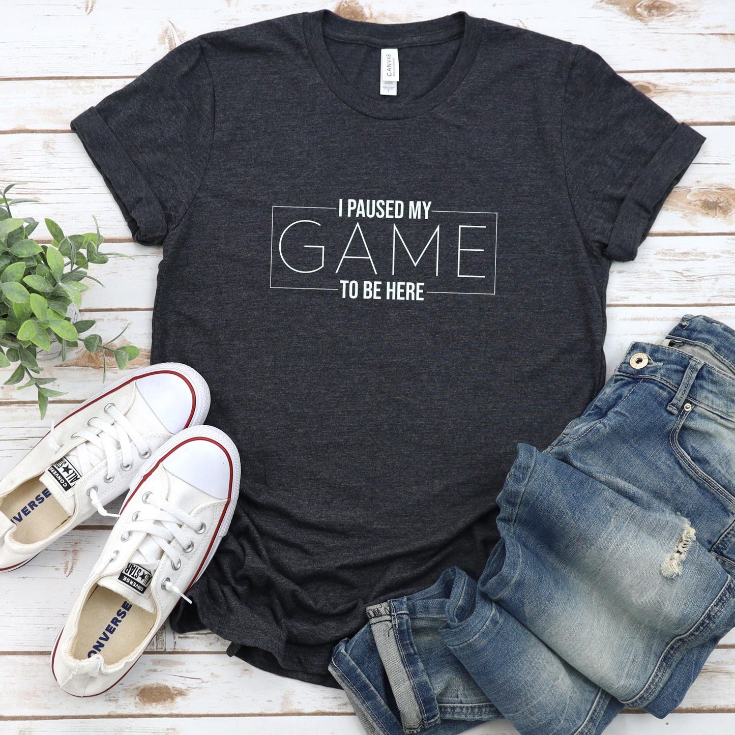 I Paused My Game to Be Here T-Shirt | Funny Gamer Gift | Gaming T-Shirt For Dad