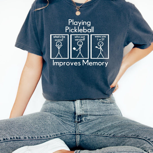 Playing Pickleball Improves Memory Shirt, Funny Pickleball T-Shirt, Pickleball Lover Athletic Tee, Pickleball Game Day Tee, Pickleball Gifts