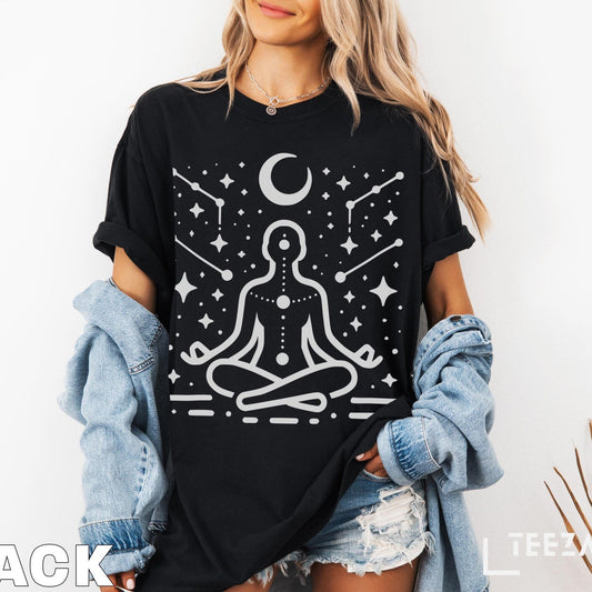 Celestial Yoga T-Shirt | Meditation Chakra Healing Spiritual Wellness Gift Tee