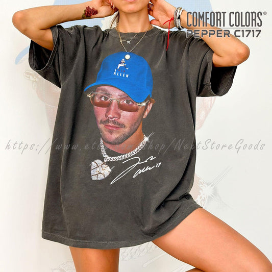 Josh Allen Iced Out T-Shirt | Funny Football Retro 90s Comfort Colors Tee