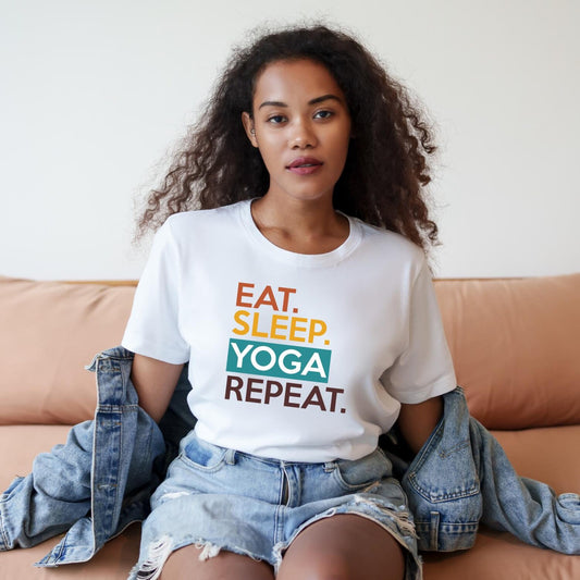 Eat Sleep Yoga T-Shirt: Women's Yoga Shirt, Meditation Namaste Inspirational Zen Shirt
