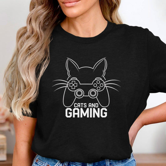 Funny Cat Gamer Shirt | Cats And Gaming T-Shirt | Cute Cat Video Gamer Tee