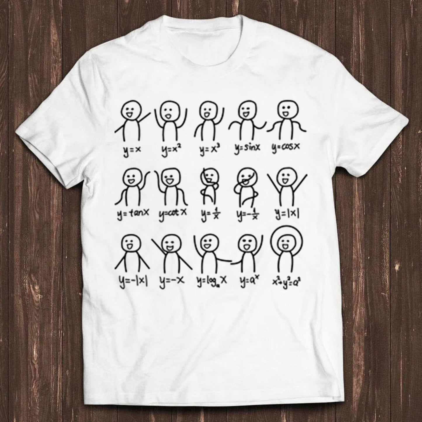Algebra Dance Graph Figures T-Shirt | Funny Math Equation Joke Tee | Gamer Cult Movie Music Gift