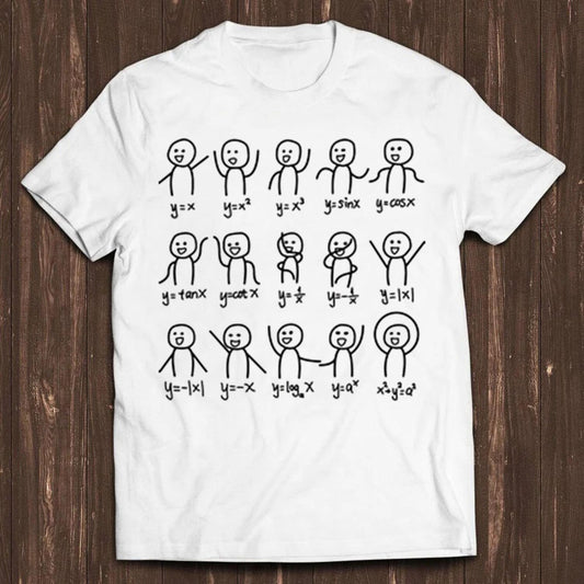 Algebra Dance Graph Figures T-Shirt | Funny Math Equation Joke Tee | Gamer Cult Movie Music Gift