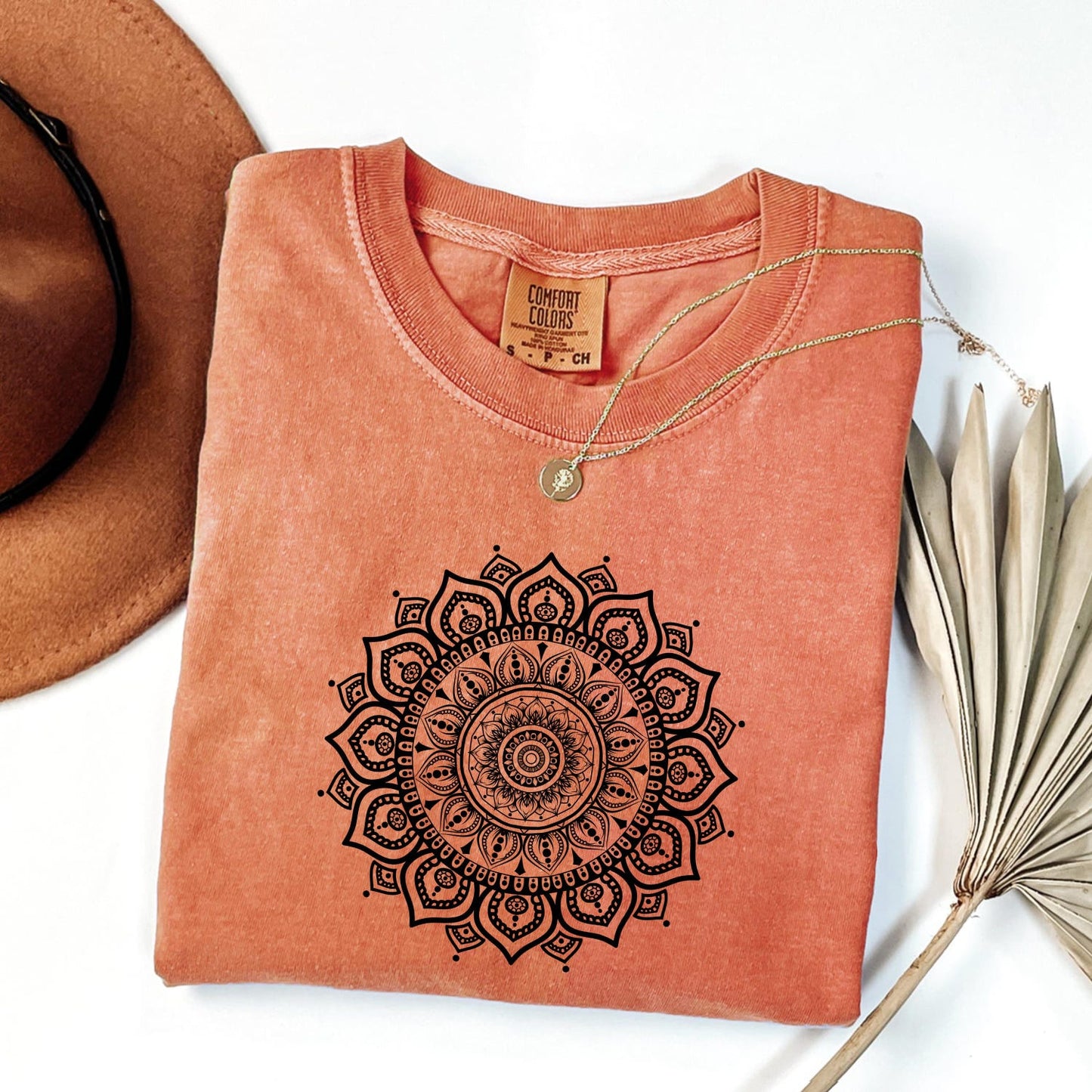 Minimalist Mandala T-Shirt: Boho Line Art Comfort ColorsÂ® Spiritual Buddha Yoga Tee Gift