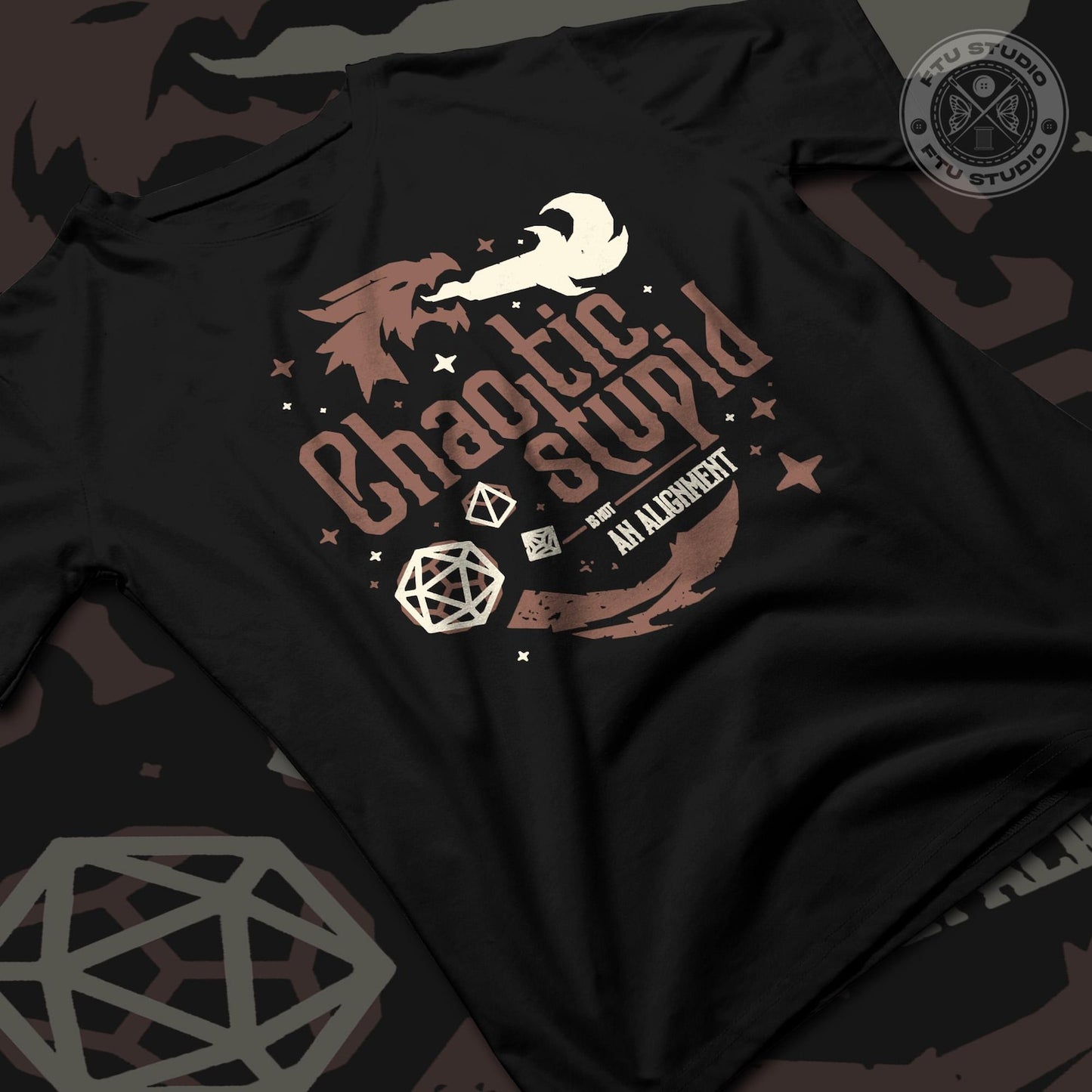 D&D Chaotic Dice Shirt Funny Dungeon Master Fantasy Game Dragon Gift