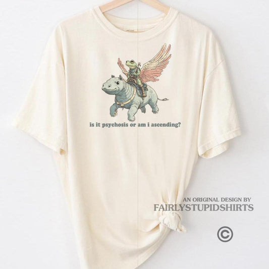 Comfort Colors Weirdcore T-Shirt: Funny Frog & Hippo Graphic Tee