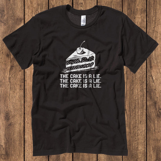 The Cake Is A Lie T-Shirt | Funny Gamer Unisex T-Shirt | Geeky Video Game Gift