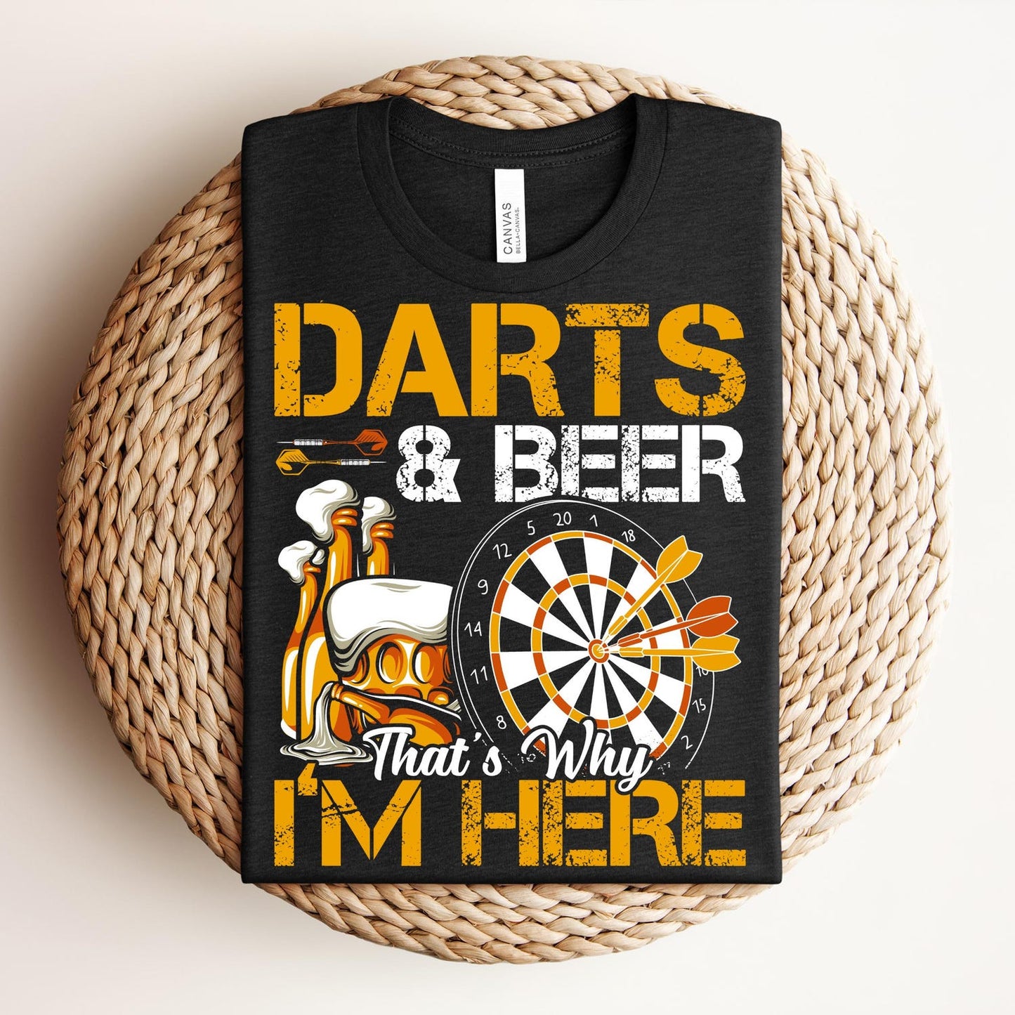 Funny Darts and Beer T-Shirt: Bar Game Night Tee