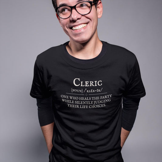 Cleric Definition T-Shirt | Funny Healer Tee | RPG Gamer Gift