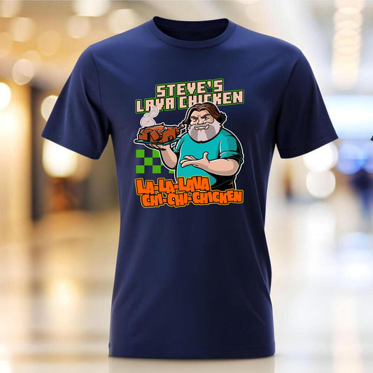Steve's Lava Chicken T-Shirt | Funny Gamer Minecraft Tee | Unisex Adult Shirt