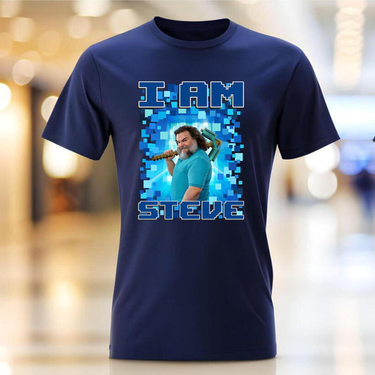 I Am Steve T-Shirt | Funny Gamer Minecraft Tee | Unisex Adult Shirt