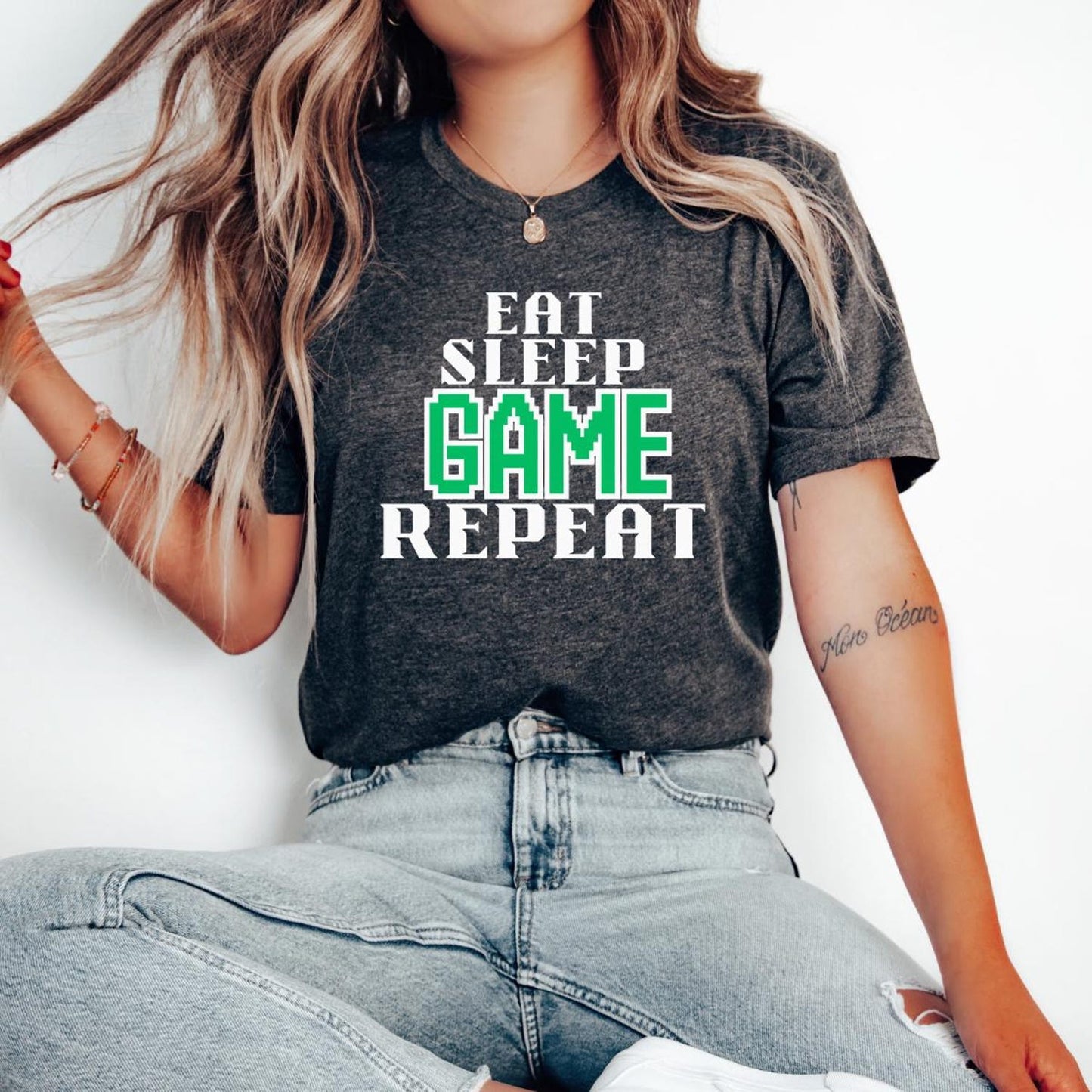 Unisex Gaming Tee - Eat Sleep Game Repeat Shirt, Gamer Gift, Video Game Shirt, Gift for Gamer, Gamer Tee, Game Lover Shirt, Funny Gamer