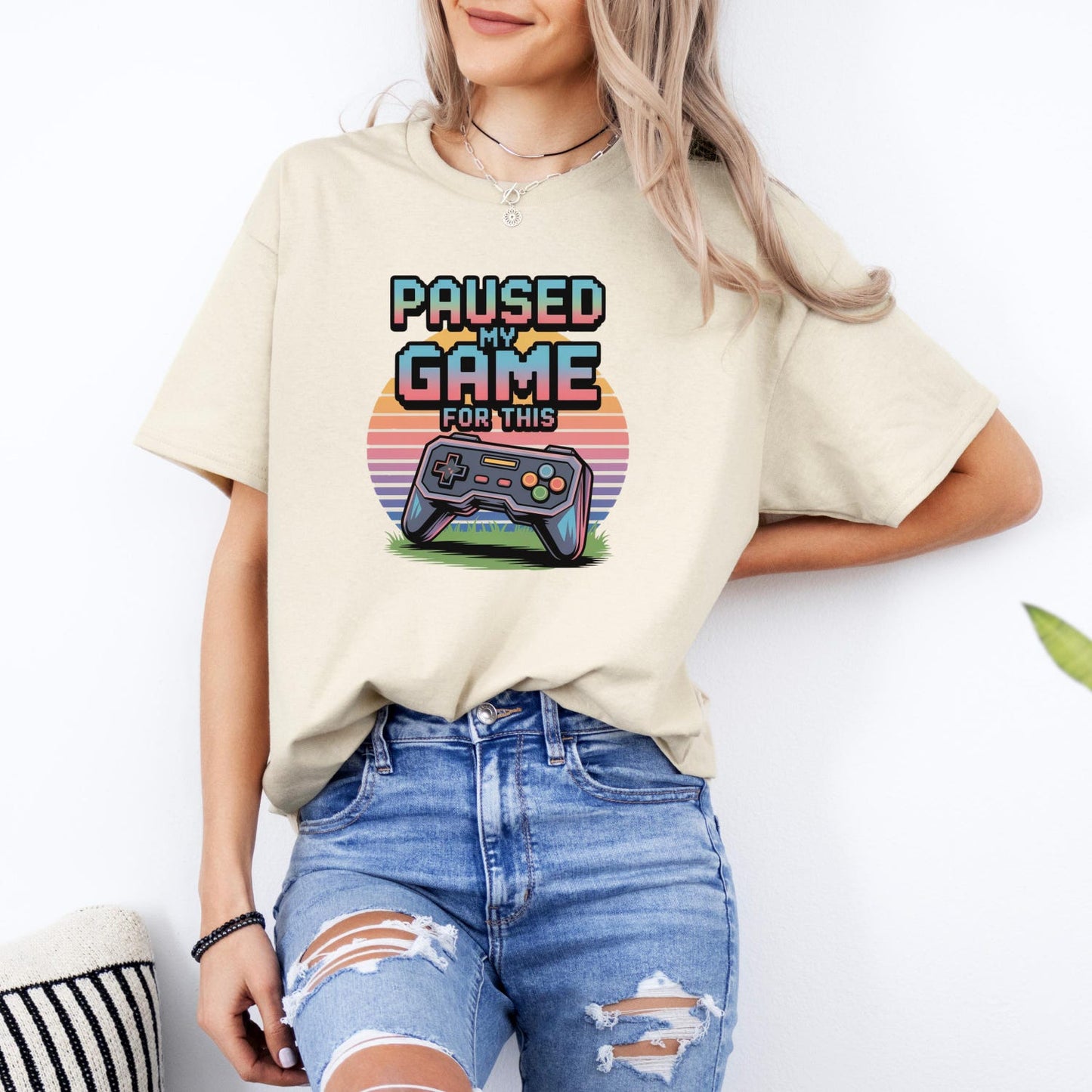 Funny Gamer T-Shirt: Paused My Game - Sarcastic Gift for PC & Console