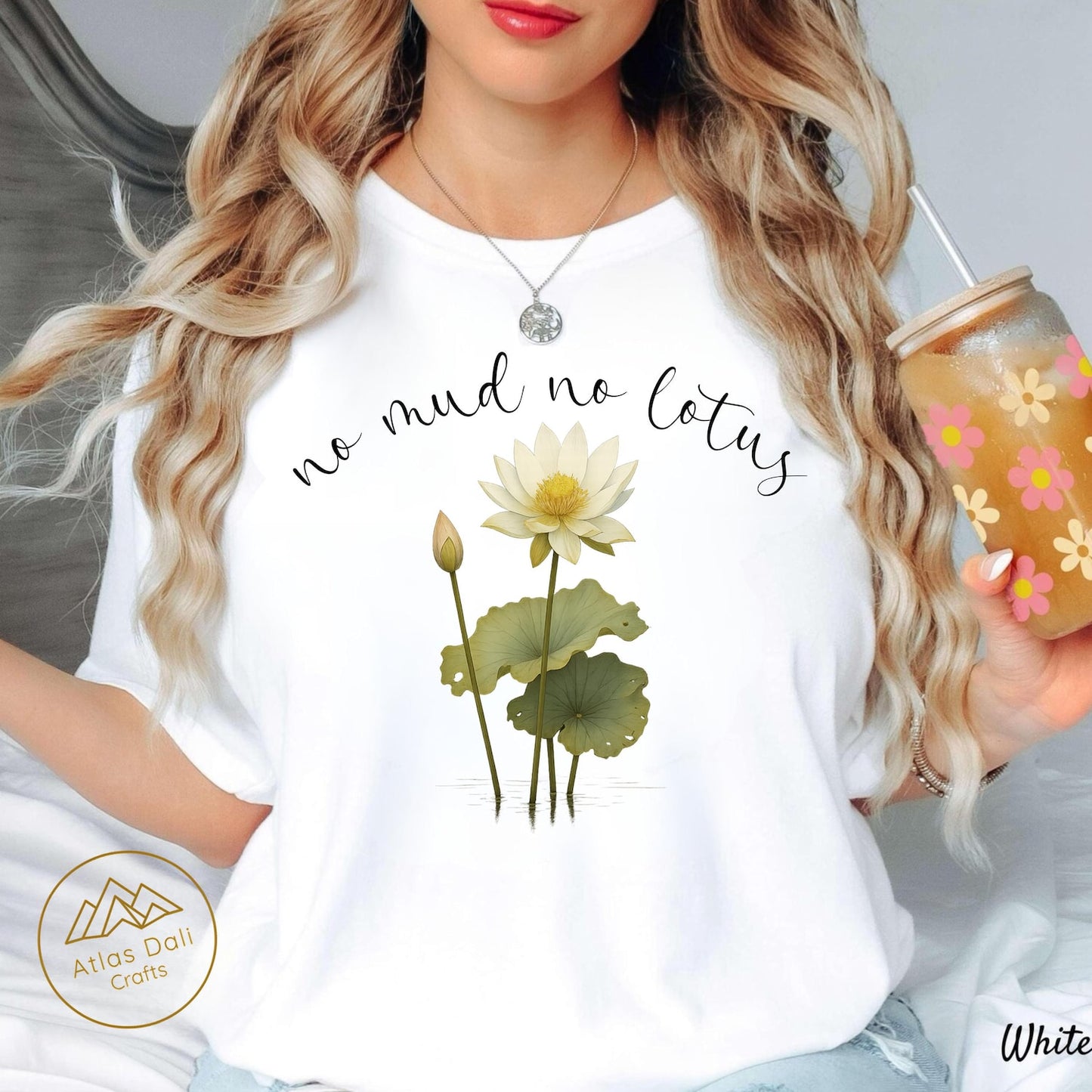 No Mud, No Lotus T-shirt, Unisex Zen Meditation Lotus Flower T-shirt, Aesthetic Clothing Inspirational Tee, Yoga Spiritual Quote Shirt